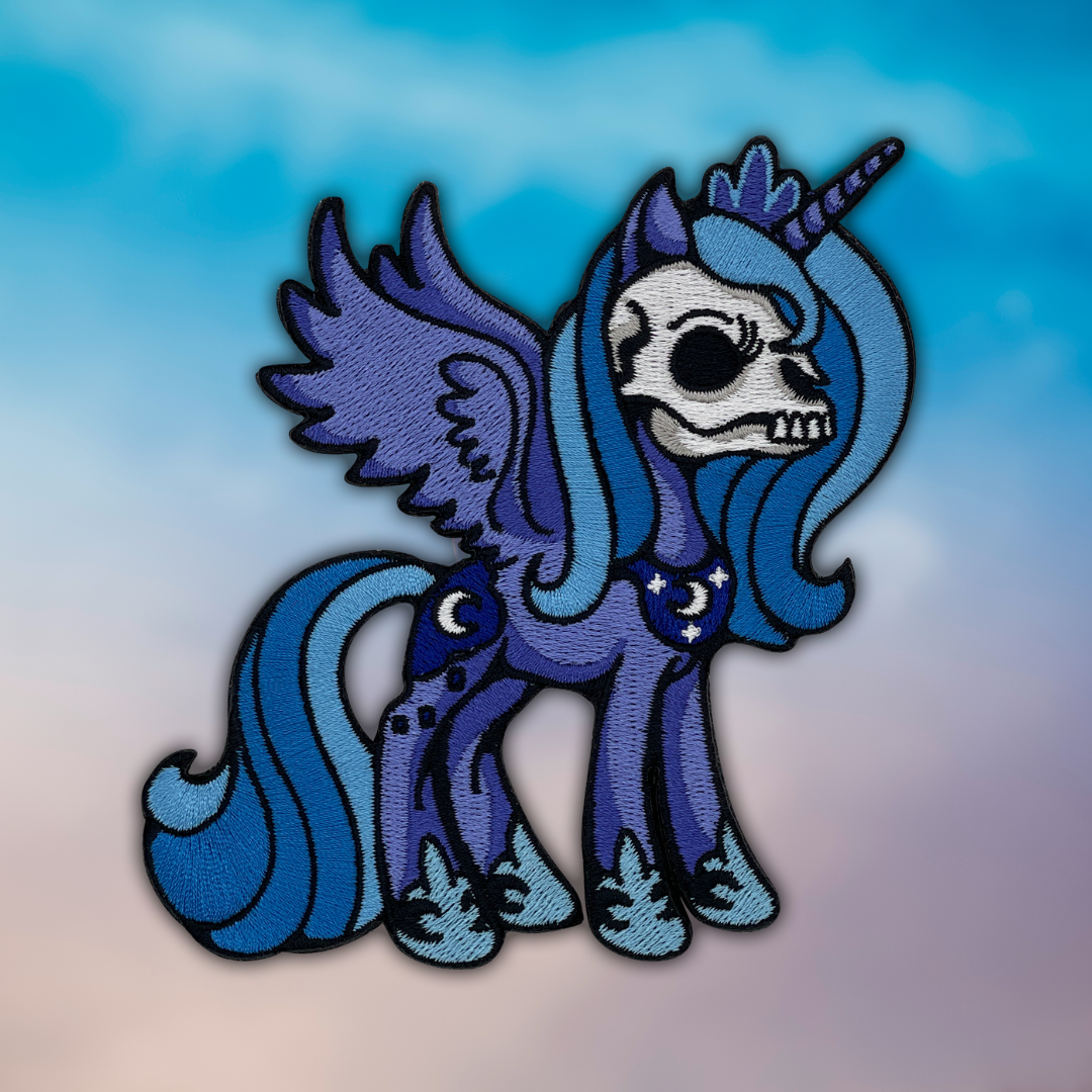 Princess Luna Alicorn Skull – Red Ink Patches